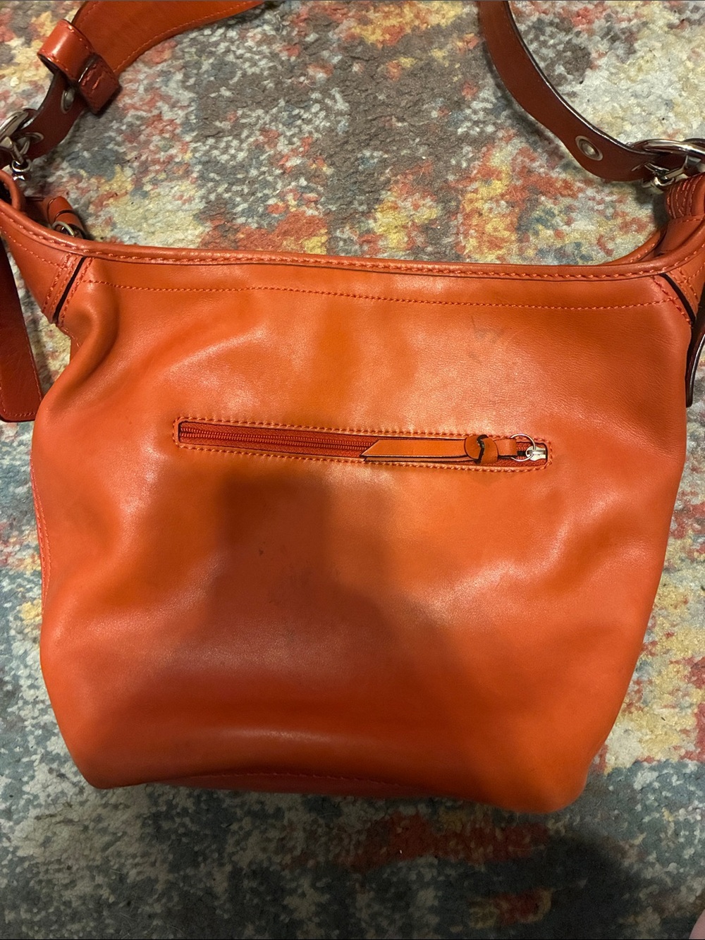 Coach F13353 MEDIUM Vintage Bleecker Rust Orange Leather Bucket Bag - Picture 6 of 10
